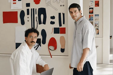 Two colleagues in a design studio